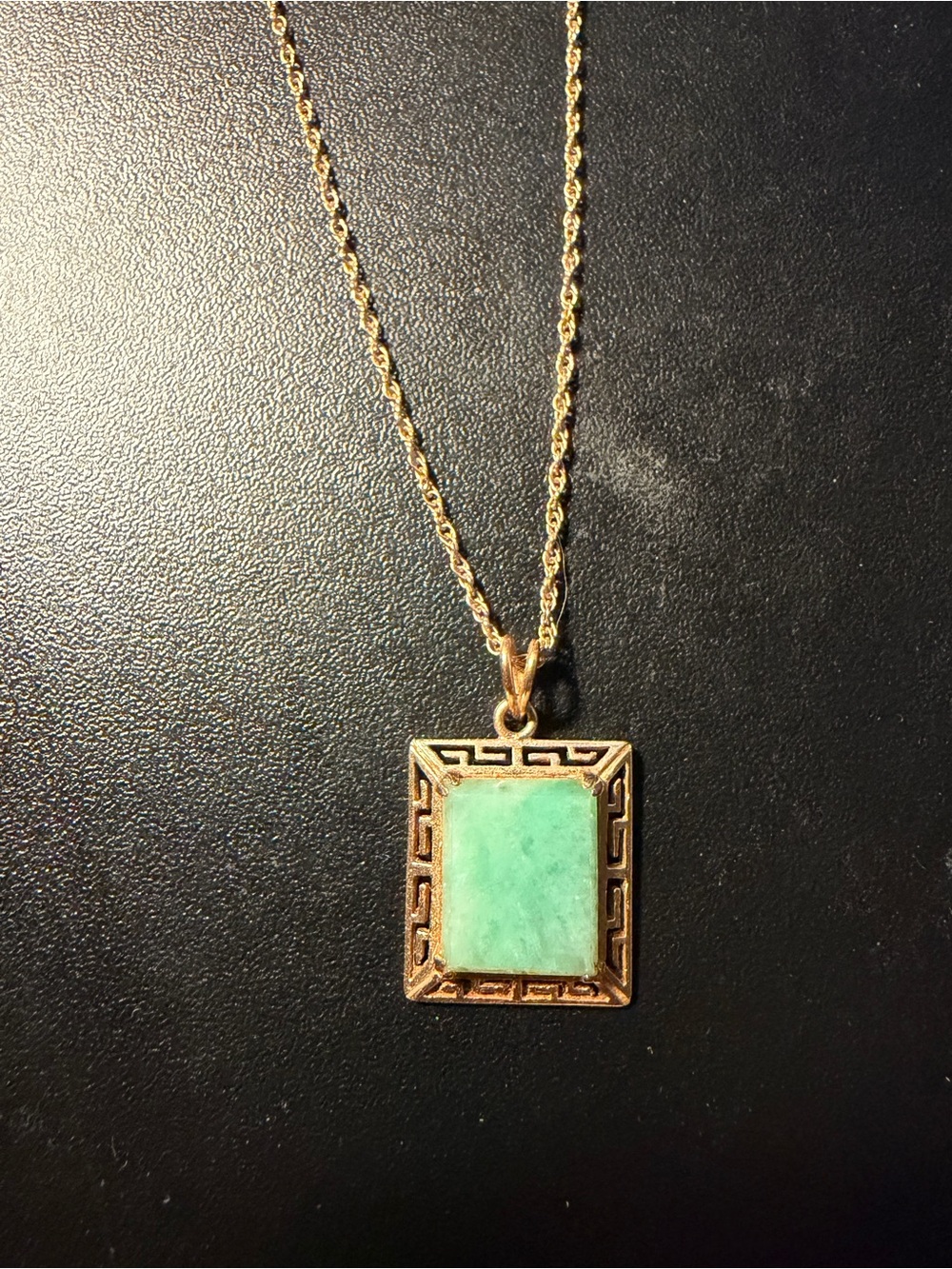 14K gold Jade necklace